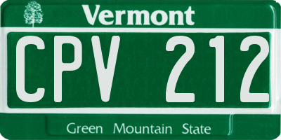 VT license plate CPV212