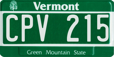 VT license plate CPV215