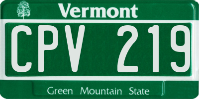 VT license plate CPV219