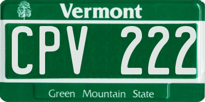 VT license plate CPV222