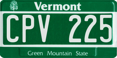 VT license plate CPV225