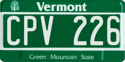 VT license plate CPV226