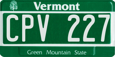 VT license plate CPV227
