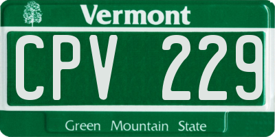 VT license plate CPV229