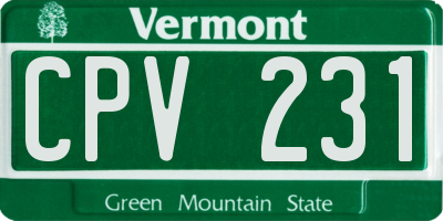 VT license plate CPV231