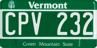 VT license plate CPV232