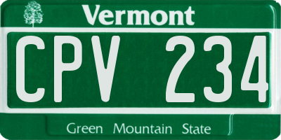 VT license plate CPV234