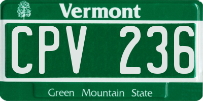VT license plate CPV236