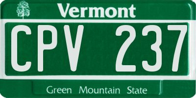 VT license plate CPV237