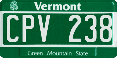VT license plate CPV238