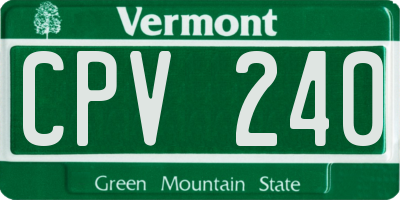 VT license plate CPV240
