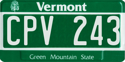 VT license plate CPV243