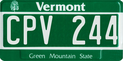 VT license plate CPV244