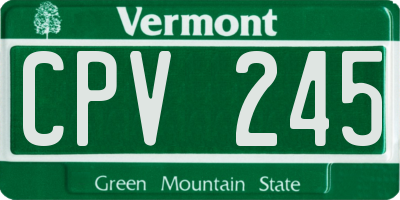 VT license plate CPV245