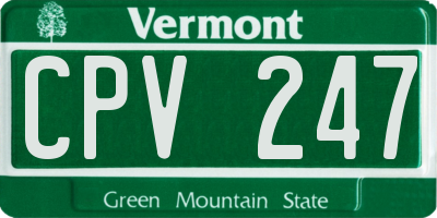 VT license plate CPV247