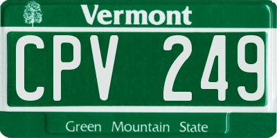 VT license plate CPV249