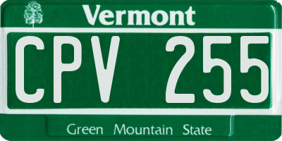 VT license plate CPV255