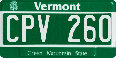 VT license plate CPV260