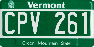 VT license plate CPV261