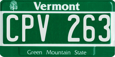 VT license plate CPV263