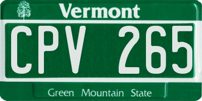VT license plate CPV265