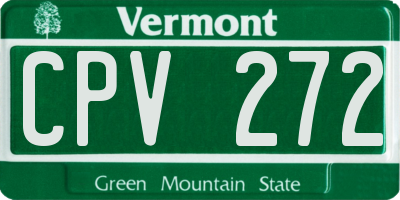 VT license plate CPV272