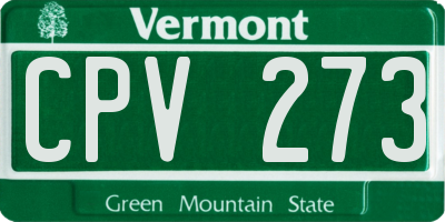 VT license plate CPV273