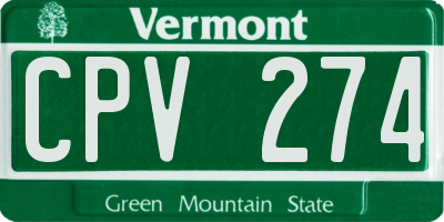 VT license plate CPV274