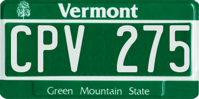 VT license plate CPV275