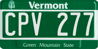 VT license plate CPV277