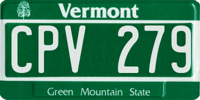 VT license plate CPV279