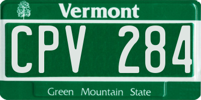 VT license plate CPV284