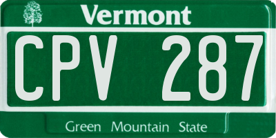 VT license plate CPV287
