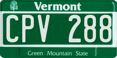 VT license plate CPV288