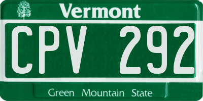 VT license plate CPV292