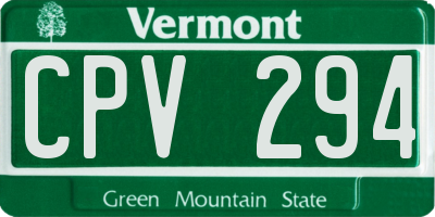 VT license plate CPV294