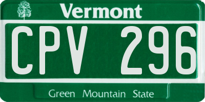 VT license plate CPV296