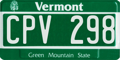 VT license plate CPV298