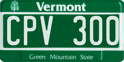 VT license plate CPV300