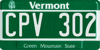 VT license plate CPV302