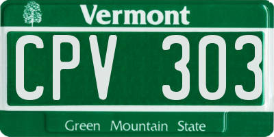 VT license plate CPV303