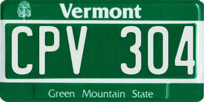 VT license plate CPV304