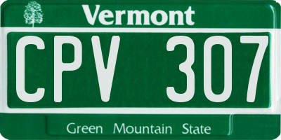 VT license plate CPV307