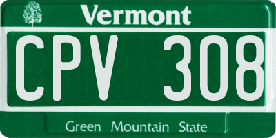 VT license plate CPV308
