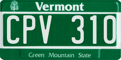 VT license plate CPV310