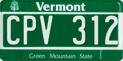 VT license plate CPV312
