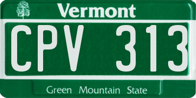 VT license plate CPV313