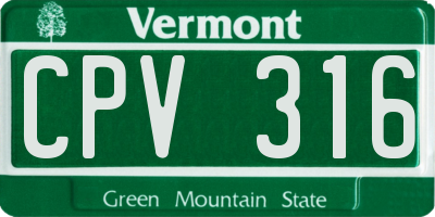 VT license plate CPV316