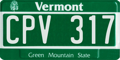 VT license plate CPV317