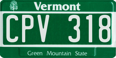 VT license plate CPV318